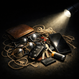 illustration of objects commonly lost by men